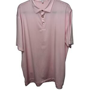 Peter Millar Summer Comfort Golf Polo Shirt -  Pink and white - men size XL